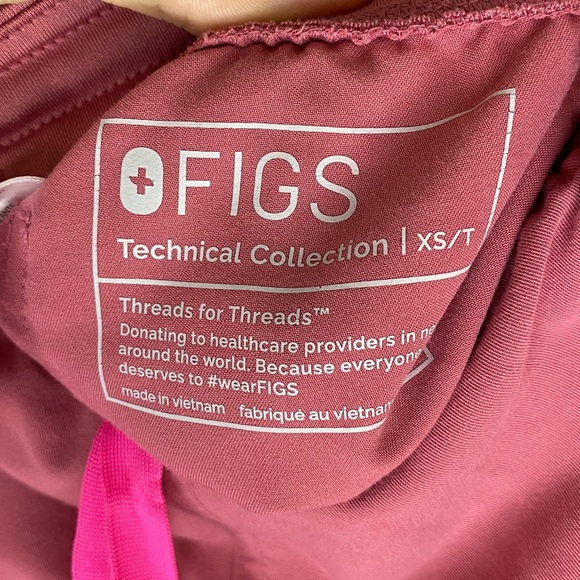 Figs High Waisted Livingston Basic Scrub Pants Rose Quartz Women's XS Tall - Picture 5 of 7